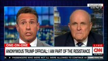 Rudy Giuliani on anonymous Donald Trump official: I am part of the resistance. #DonaldTrump #MuellerProbe #Giuliani #CNN