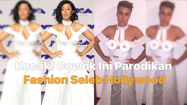 Kocak! Cowok Ini Parodikan Fashion Seleb Hollywood