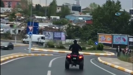 ATV sürücünün tehlikeli şovu kamerada
