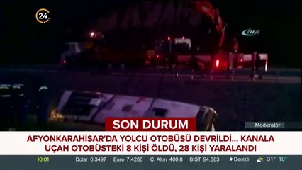 Afyonkarahisar'da yolcu otobüsü devrildi
