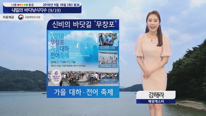 [내일의 바다낚시지수] 9월19일 소조기 바다 평온 다만 남해안,제주 높은 너울 주의 / YTN