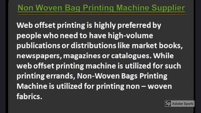 Non Woven Bag Printing Machine Supplier - Rotta Print