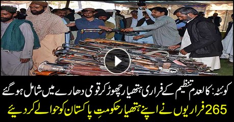 265 militants surrender arms to govt in Balochistan