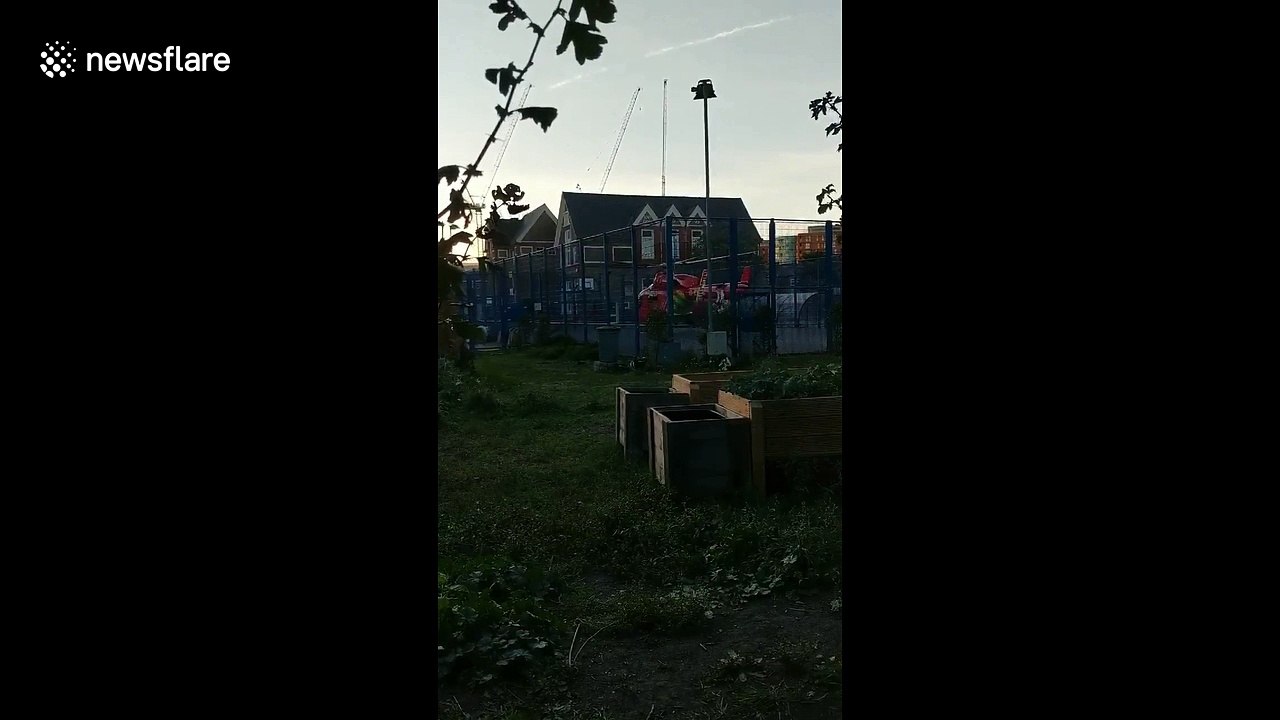 Air ambulance performs tight squeeze take-off from South London playground