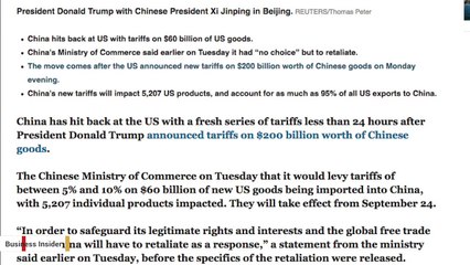 Download Video: China Announces Tariffs On $60 Billion Worth Of US Goods After Trump's Tariff Announcement