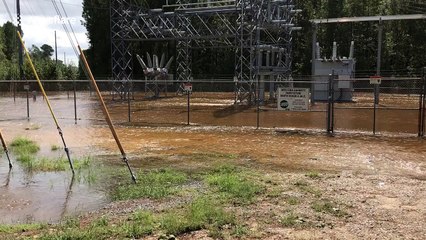Power substation flooded after Hurricane Florence