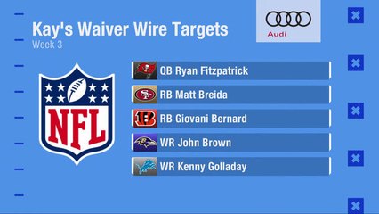 Kay Adams' fantasy waiver wire targets for Week 3