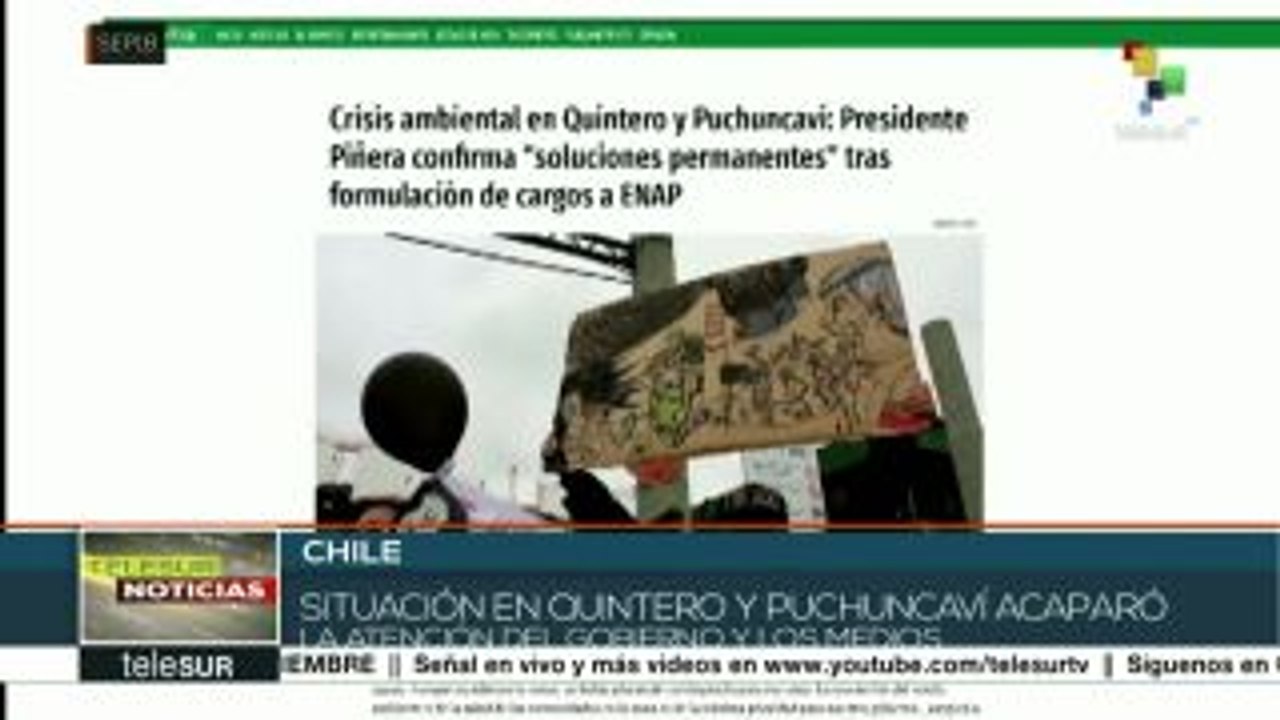 Chile: pobladores de Quintero y Puchuncaví, hartos de la contaminación