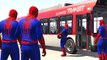 Spiderman Bus de colores ! 3D de dibujos animados para los niños! Canciones Poemas infantiles para n