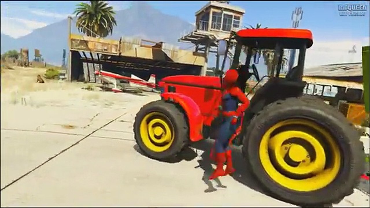 ПОЗНАВАТЕЛЬНЫЕ ЦВЕТНЫЕ ТРАКТОРА Мультфильм с Человек Паук Детские Мультики с Машинками