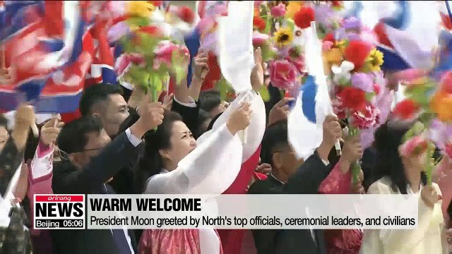 Pres. Moon warmly welcomed by N. Korean leader and people of Pyeongyang