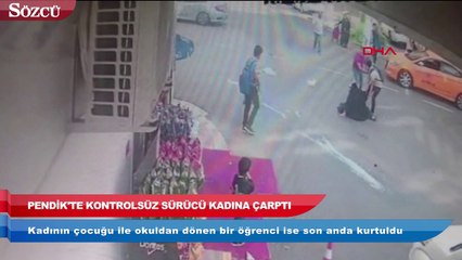 Otomobil kadına çarptı
