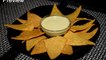 Nacho Chips Recipe With Cheese Dip Sauce - Corn Tortilla Chips - Homemade Nachos Recipe