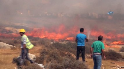 Çıkan yangını söndürmek için vatandaşlar seferber oldu...Ev ve hayvanlarını yangından son anda kurtardı