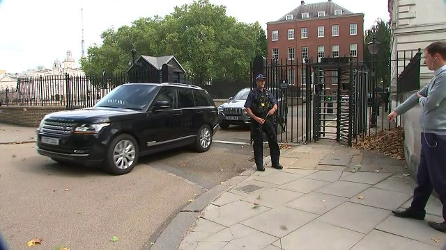 PM Theresa May departs Downing Street to travel to Salzburg