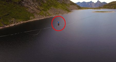 Ünlü Sporcunun, İp Üstünde 2,800 Metre Yürüdüğü Anlar Nefes Kesti