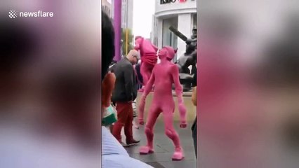 Leicester city centre overrun with peculiarly-dressed street performers