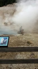 Man Illegally Washes Feet in Historic Geyser