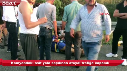 下载视频: Asit yüklü kamyon ile tır çarpıştı