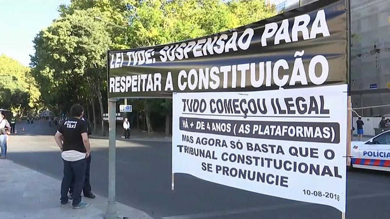 Taxi Streik gegen Uber in Portugal