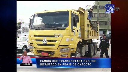 Volqueta fue incautada en peaje de Quito por transportar oro