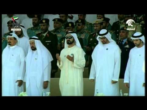 محمد بن راشد ومحمد بن زايد وحكام #الإمارات يشهدون فعاليات يوم الشهيد في موقع نصب الشهيد في أبوظبي
