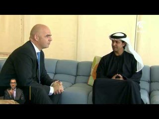 هزاع بن زايد يلتقي سكرتير عام الاتحاد الأوروبي لكرة القدم