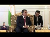 محمد بن زايد يجري مباحثات مع رئيس طاجيكستان