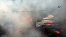 Samsun’da korkutan yangın...Kırsal mahallede 4 ev alevlere teslim oldu