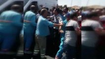 112 Acil Servis çalışanlarına saldırı kamerada
