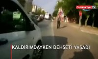 Kaldırımda yürürken dehşeti yaşadı