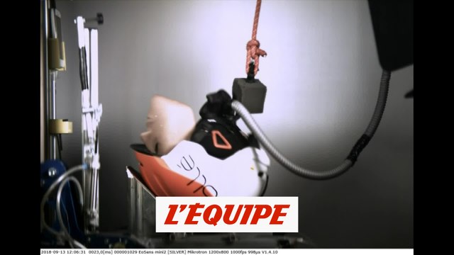 Crash test sur une tête casquée - Vélo Mag - Protection