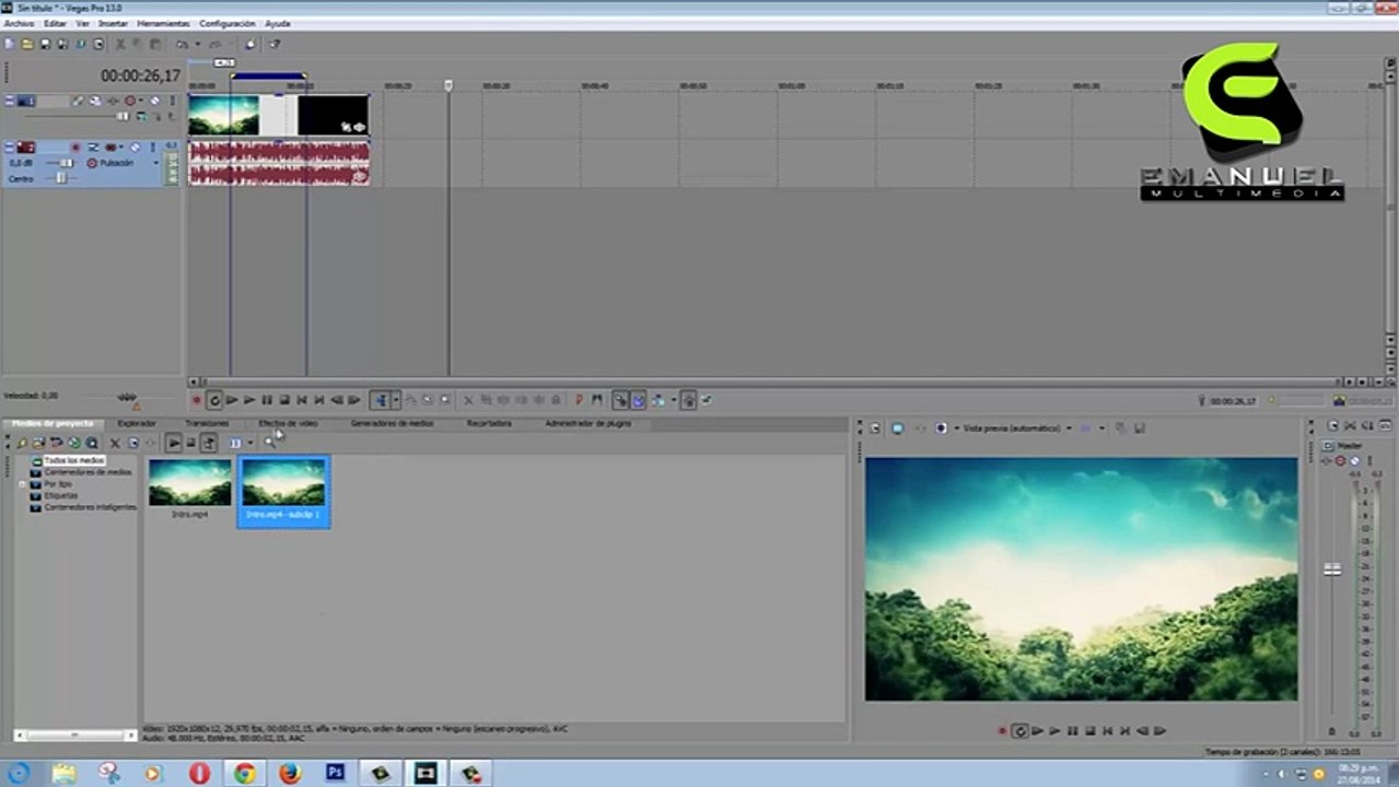 TUTORIAL SONY VEGAS,LA INTERFAZ DEL PROGRAMA EDITOR DE VIDEO,PANTALLAS Y MENUS