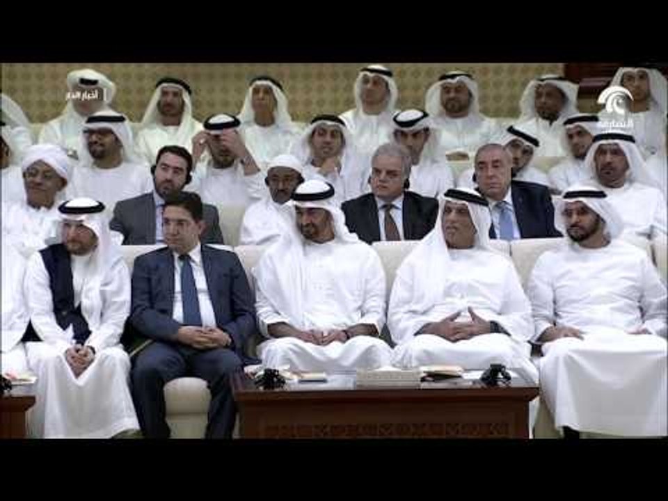 محمد بن زايد وسعود بن صقر يشهدان محاضرة القوة ا...
