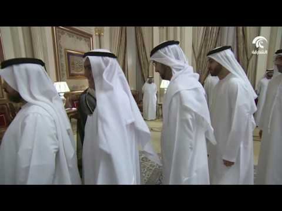 حاكم الشارقة يستقبل  جموع المهنئين بشهر رمضان المبارك .