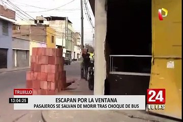 Trujillo: bus interprovincial choca con local comercial y deja más de una decena de heridos