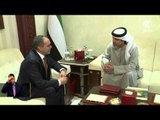 هزاع بن زايد يستقبل الأمير علي بن الحسين رئيس الاتحاد الأردني لكرة القدم