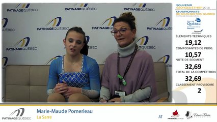 Championnats de sous-section Québec 2019 Éve. 33 Pré-Novice Dames Gr. 3 prog. Court Échauffement #5