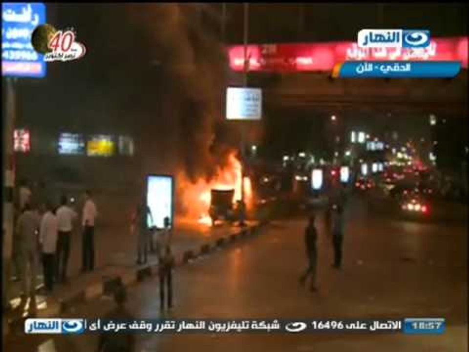 تغطية خاصة: مجهولون يحرقون سيارة بالدقى مدعون ان صاحبها من جماعة الاخوان