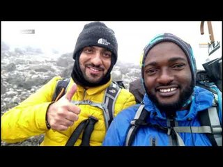 أماسي .. علم الإمارات و شعار عام زايد على قمة كلمنجارو