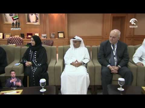 حاكم الشارقة يلتقي وفدا من محكمي مجلس الاعتماد الدولي الأمريكي .