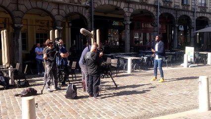Kamini en tournage à Arras