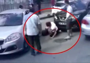 Kadın ve Erkek Sürücülerin Zincirli Yol Verme Kavgası