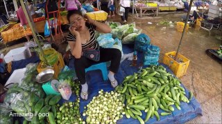 อาหารถนนลาวและตลาดผักสดในประเทศลาว