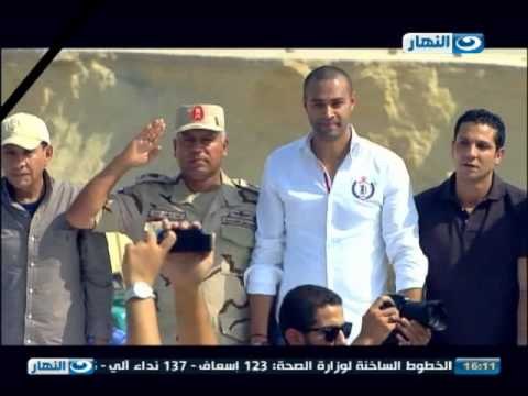 إحتفالية قناة النهار بعمال قناة السويس الجديدة | شاهد لحظة سماع النشيد الوطني وتحية العلم المصري