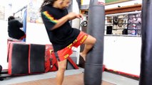 Ringside Muay Thai Heavy Bag Warm-Up at  Long Beach  Kickboxing
