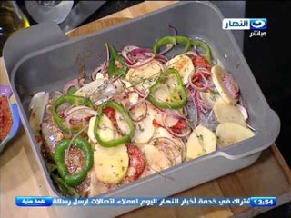 #لقمة_هنية : طريقة عمل صينية شعور مشوية بالبطاطس - صينية جمبري محشية بالكابوريا - سلطة رنجة