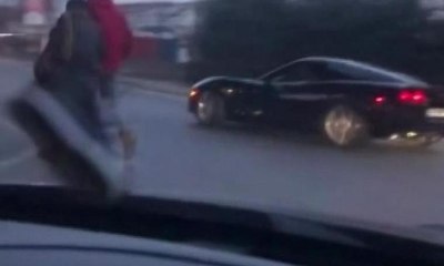 Lüks otomobille 'drift' terörü kamerada