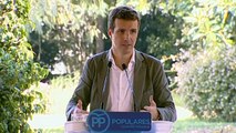 Casado critica las declaraciones de la delegada del Gobierno sobre Cataluña