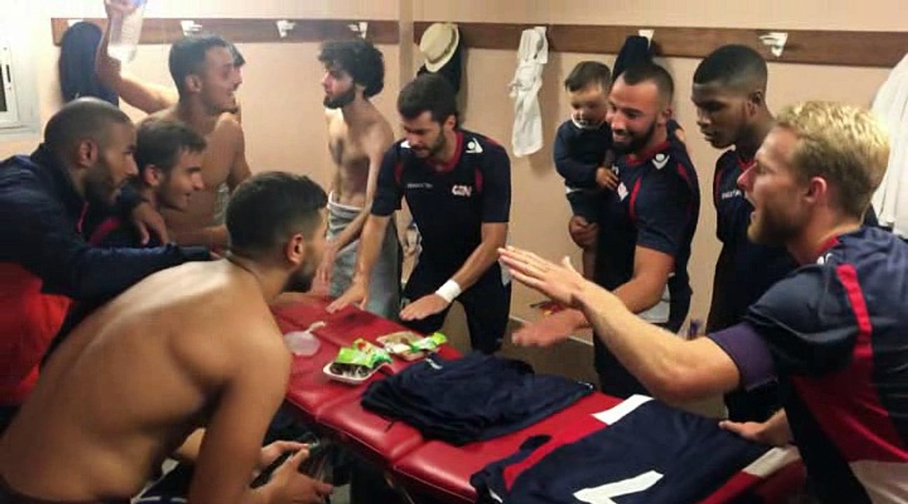 R3 (2ème journée) – La joie du vestiaire du CS Neuville après la victoire du CS Neuville contre Ain Sud Foot B